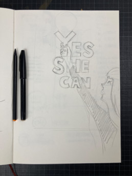 Plakatentwurf Yes-She-Can Frauen verändern die Welt